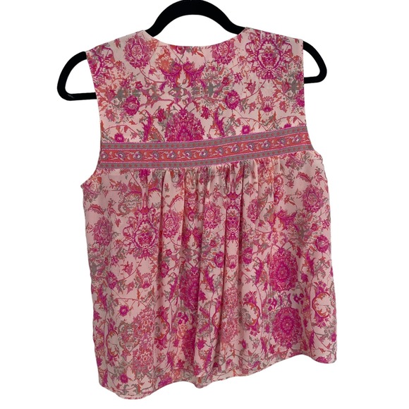 Rebecca Taylor Sleeveless 100% Silk Dreamweaver Top Powder Pink 2 - Picture 8 of 9